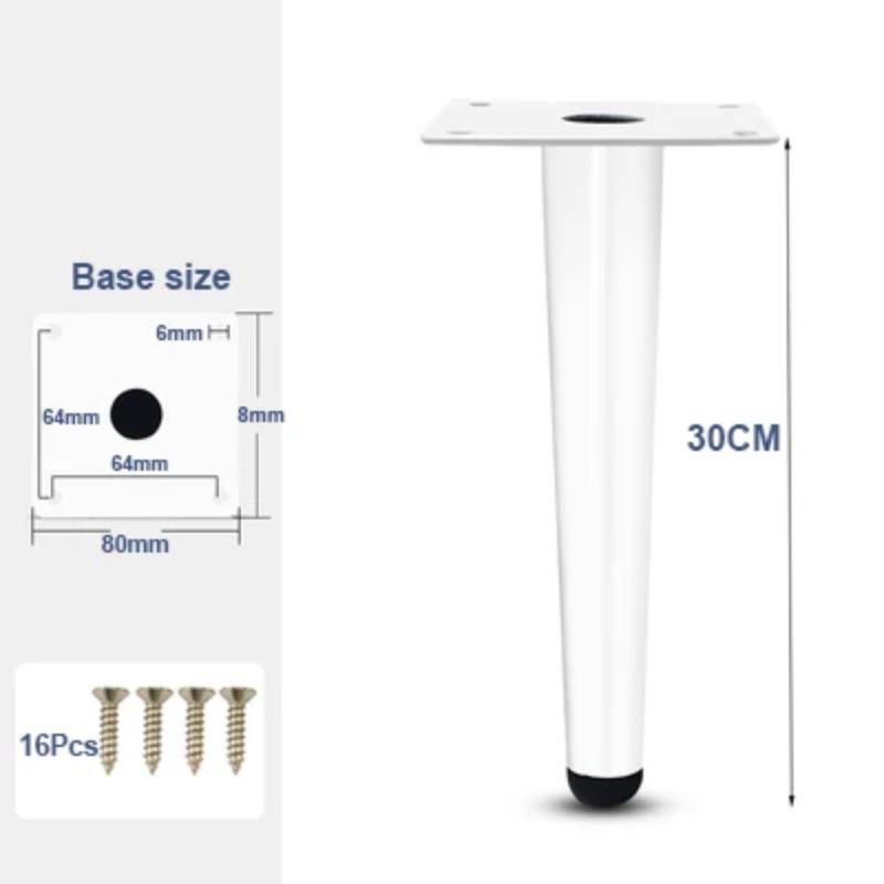 2Pcs Furniture Legs, White Metal Sofa Legs Modern Furniture Support Feet Replacement Leg for Couch Chair Ottoman Cabinet Table