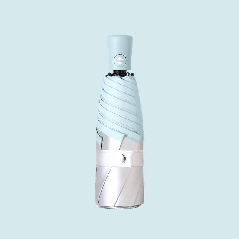 2023 Fully Automatic Pocket Umbrella Titanium Silver Plated UV Protection Compact Mini Umbrella Can Let Go of The Handbag