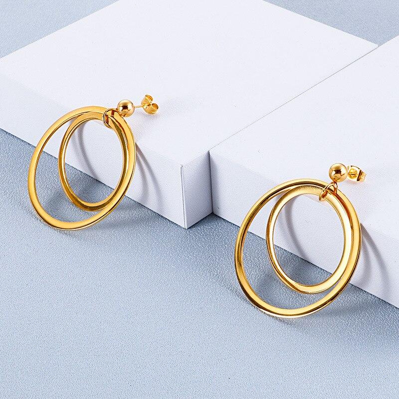 

Модные женские серебряные цветные золотые серьги из нержавеющей стали, маленькие серьги-гвоздики, ювелирные изделия для пирсинга ушей