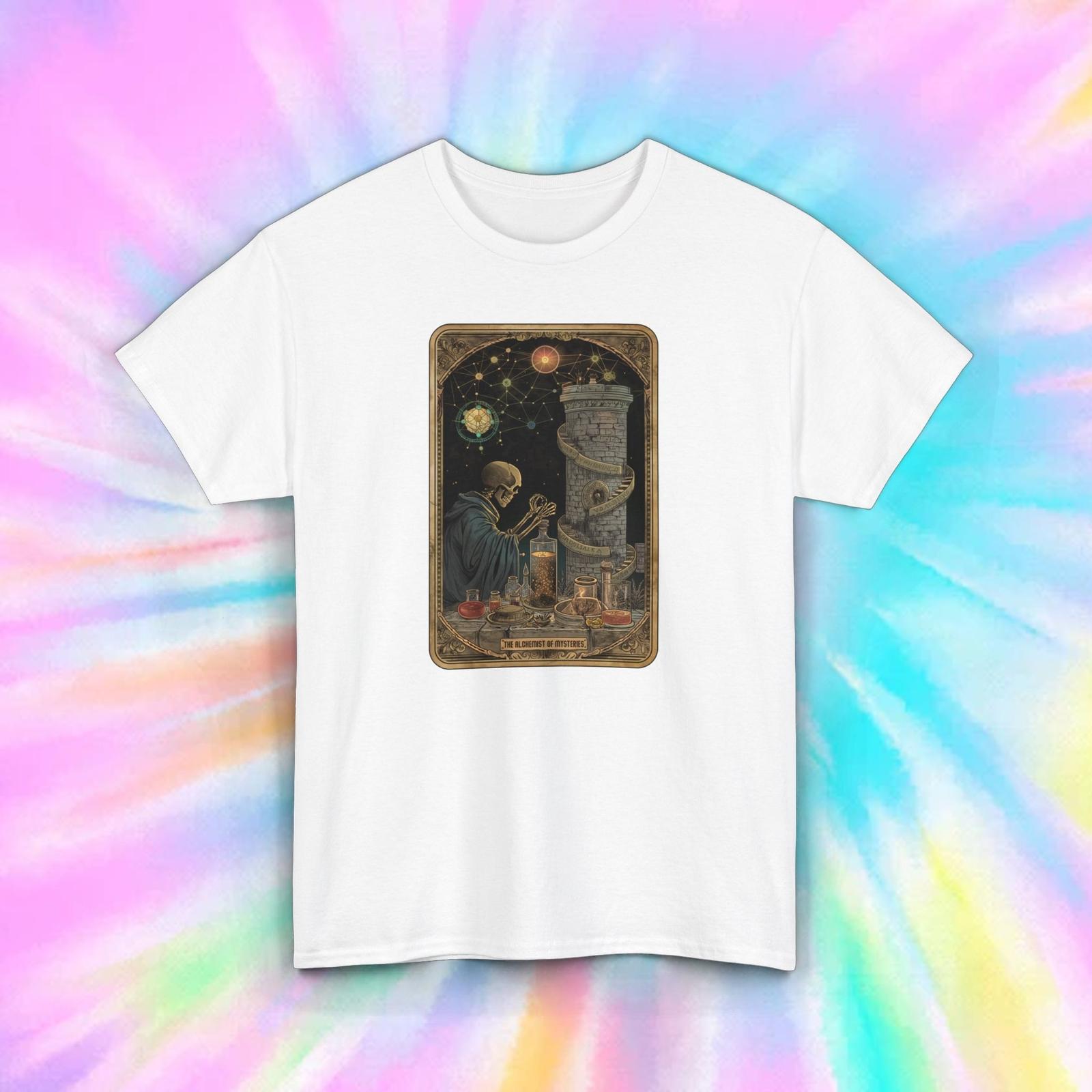 The Alchemist of Mysteries Skeleton T-Shirt | Vintage Science Art Gothic Tee S разноцветный