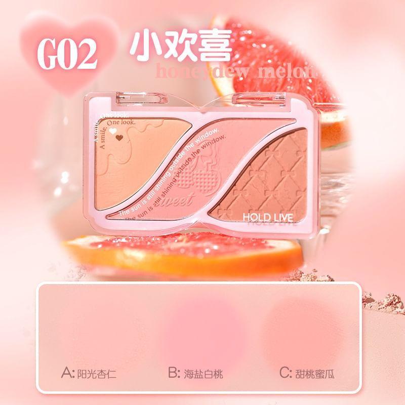 HOLD LIVE - Triple-Color Powder Blusher (1-2)