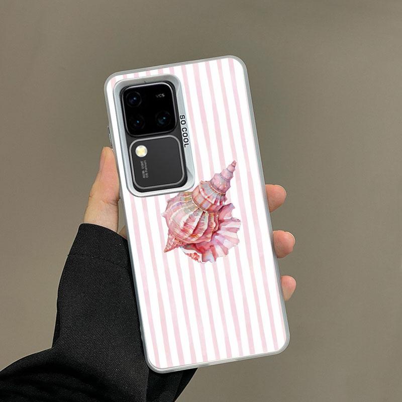 For Samsung Galaxy S25 S24 S23 S22 Ultra Plus S21 S23 S24 FE Laser Phone Case Colorful Marine Organism Striped Base Color Covers