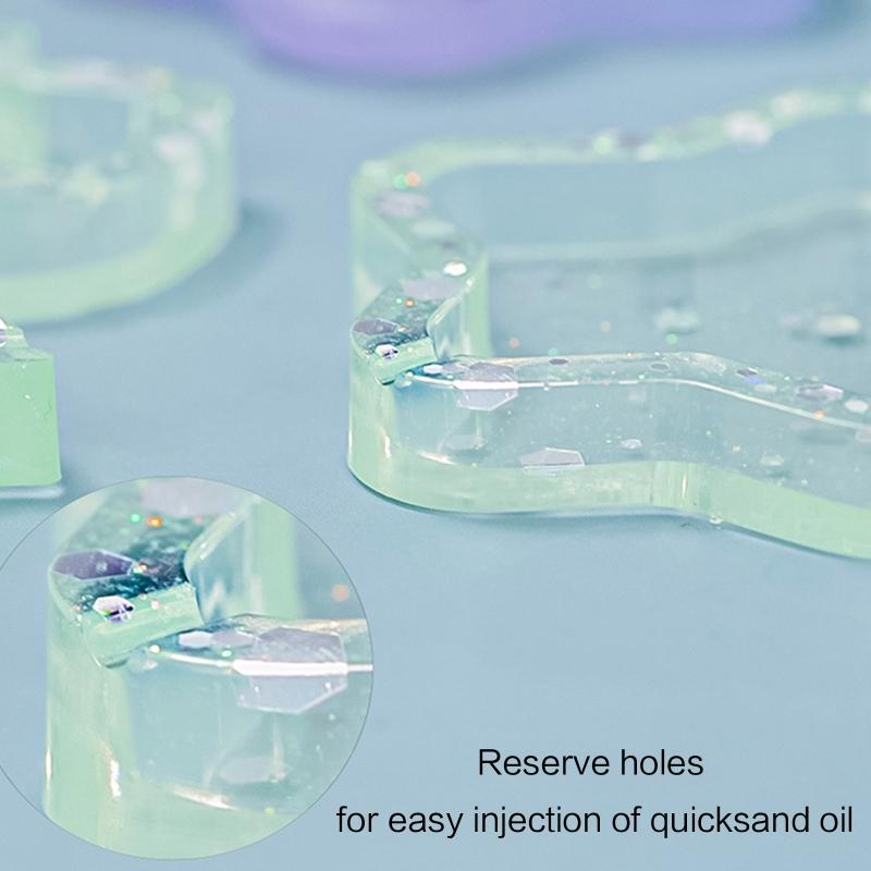 DIY Casting Silicone Resin Mold Kit Cats Heart Moon Epoxy Mold with Ice Cream Stick Dropper Measuring Cup for Home De