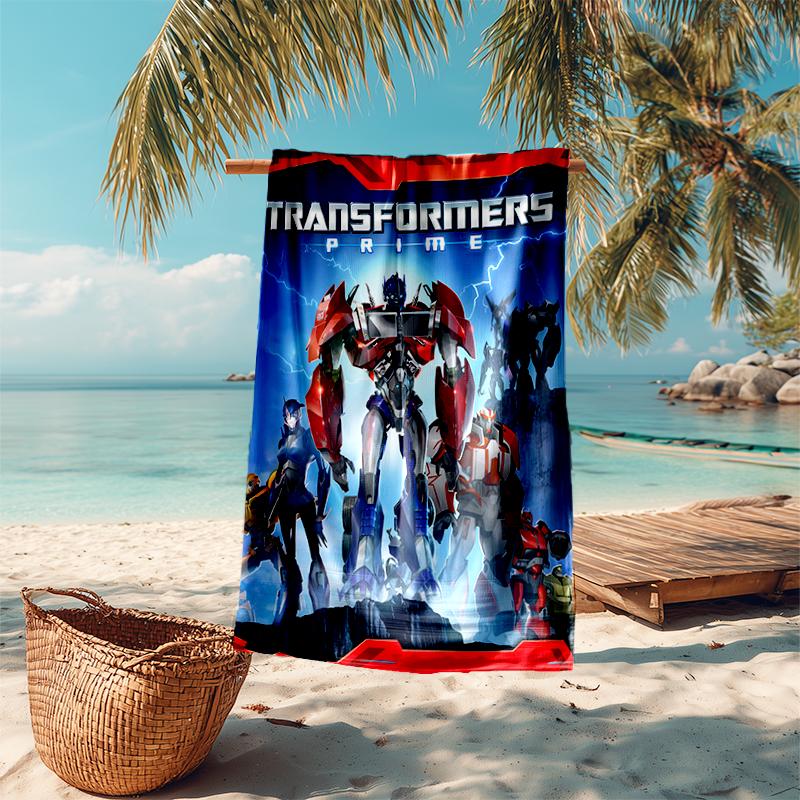 Beach Towel with Bumblebee and Optimus Prime3 Pattern - soft,absorbent,machine washable Lightweight&Modern,swimming,Travel Essentials