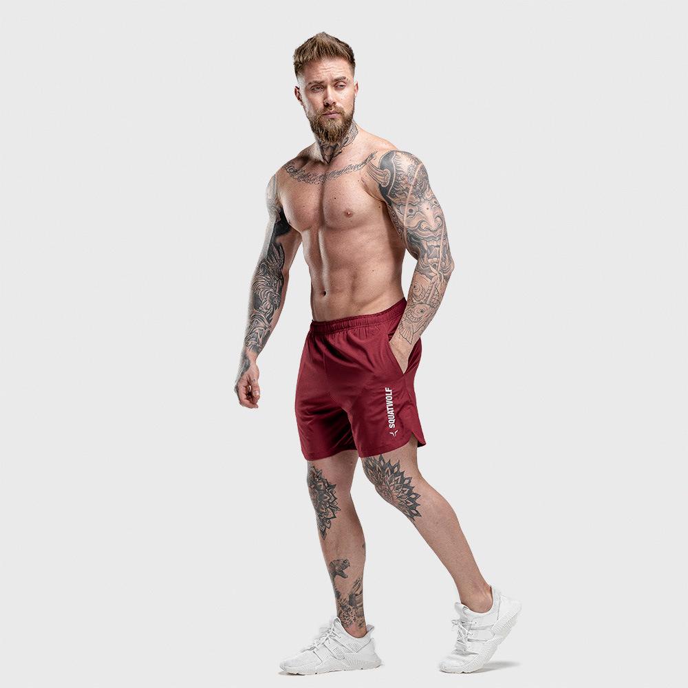 Men's Quick-Dry Sports Shorts for Fitness, Running, Training, Solid Color Beach Shorts