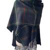 British retro plaid fringed scarf for men and women, versatile in autumn and winter, extended wool, advanced sense, thickened student scarf