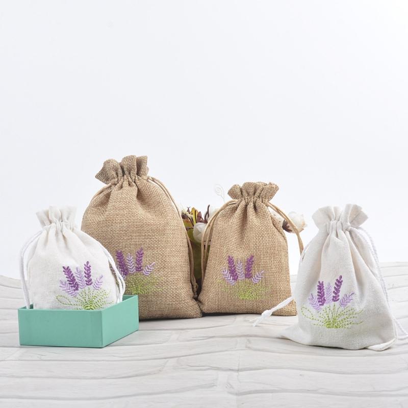 Multipurpose Cotton and Linen Sachet Lavenders Bags with Drawstring for Spices, Herbs, and Jewelry 10Pieces