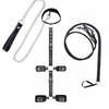 Adjustable Neck To Wrist Ankle BDSM Bondage Kit with Collar Handcuffs Chain Leash Straps for Couples Role Play Sex Toys