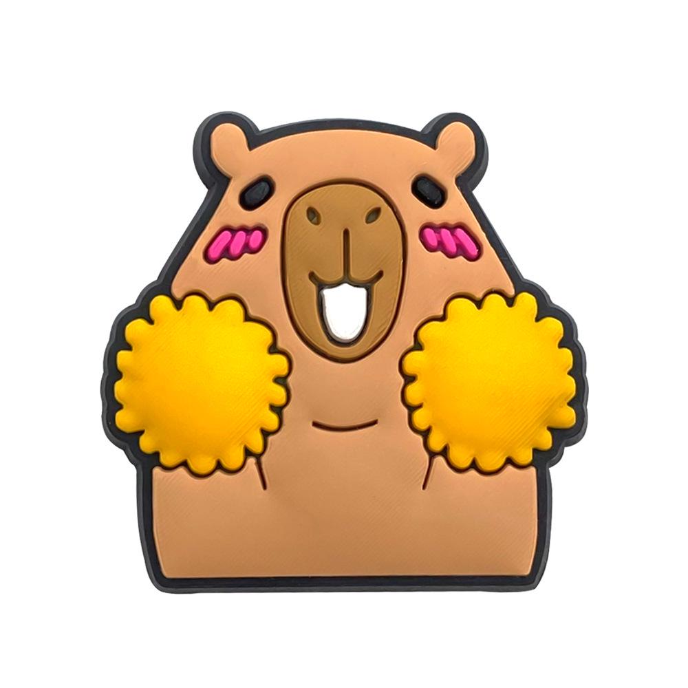 Capybara Pen Clip & Ornament: Card Buckle Decoration with Straw Accessories