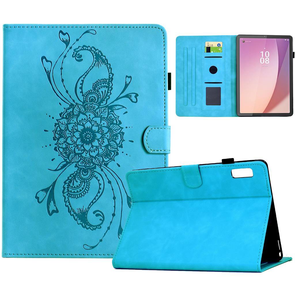 For Lenovo Tab M9 TB-310FU Case Mandala Imprinted Leather Tablet Cover with Card Slots
