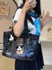 High-Value Stylish 2D Girl Lace-Up Bow Ita Bag - Cute Transparent Badge Shoulder Bag