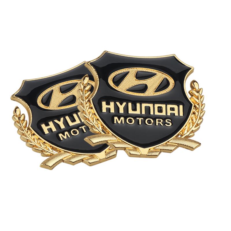 1/2PCS 3D Metal Decal Auto Body Trunk Stickers For Hyundai I10 I20 I30 IX20 IX35 Kona Tucson Solaris Auto Decoration Accessories AS1