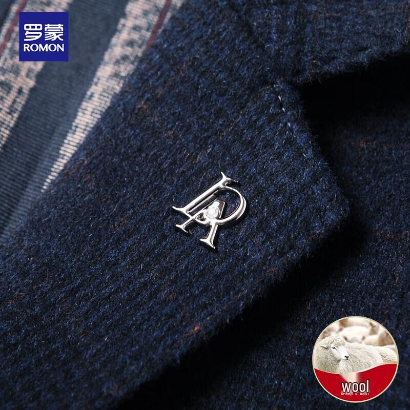 ROMON Men's Mid-Length Double-Faced Wool Blend Winter Coat