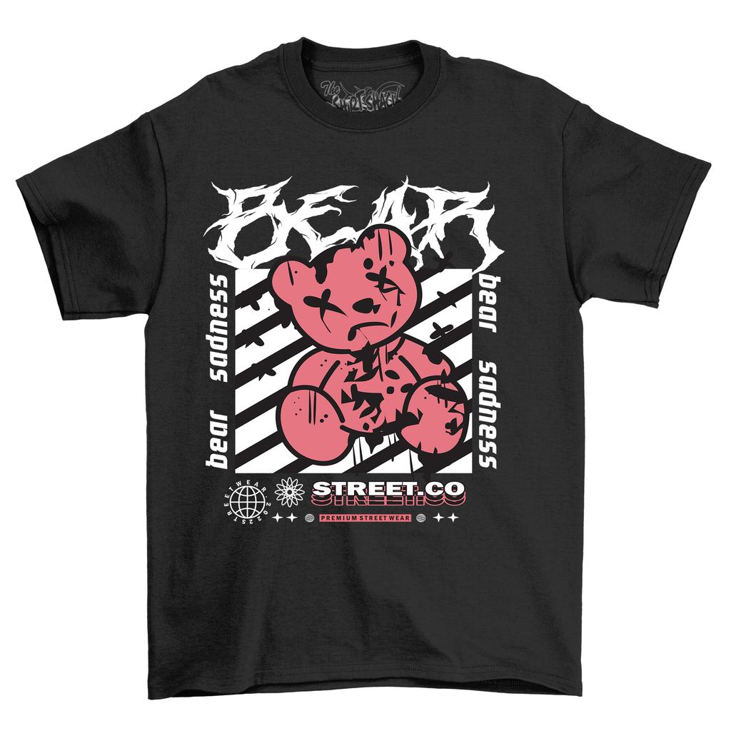 bearstreet2-3 2'' Teddy Bear T-Shirt Mens Womens Tees Top - Beary Funny Design, Unbearably Cute! Soft