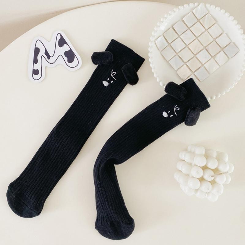 Novelty Funny Doll Hand In Hands Matching Calf Socks Friendship Socks Cute Cartoon Cotton Socks Kids Knee High Socks