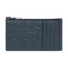 Coach Card Case 13 Logo Embossed Zipper Pocket Leather Mini Women Card Case Deep-Denim CH744-DDE
