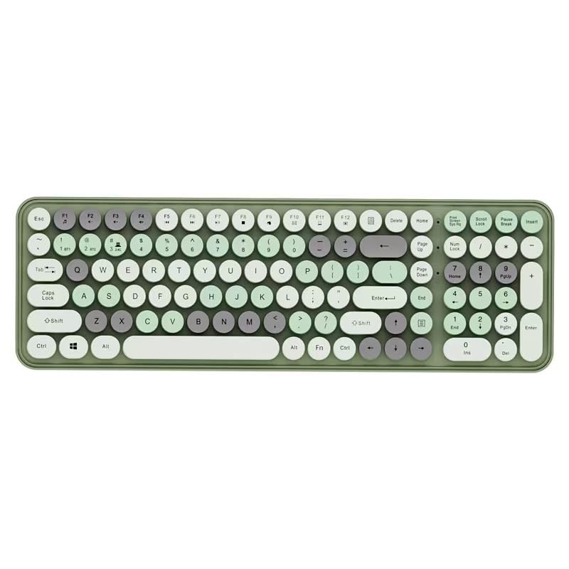 Wireless Typewriter-Style Keyboard [Multi-Connection, 2.4GHz & Bluetooth] Supports Up To 3 Devices Simultaneously, Includes Numeric Keypad, Quiet,