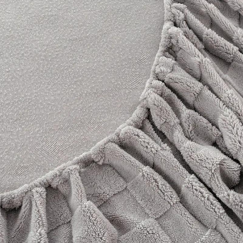 Plush Bed Sheet Milk Velvet Long Hair Fleece Bed Cover For Double Velvet Bedsheet Non Slip Bedcloth Thickened Plush Mattress Protector Cover