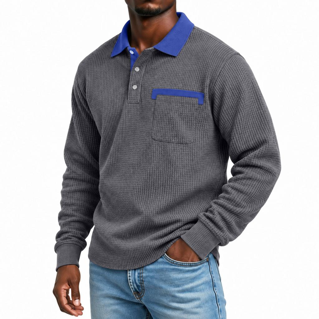 Chemise Tricotée à Manches Longues pour Homme, Haut Décontracté pour le Printemps et l'Automne, Vêtement de Tous les Jours