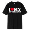 Ich Liebe/Herz Meinen Freund Shirt Damen Süßes Grafik-T-Shirt Herz Slogan XS-2XL