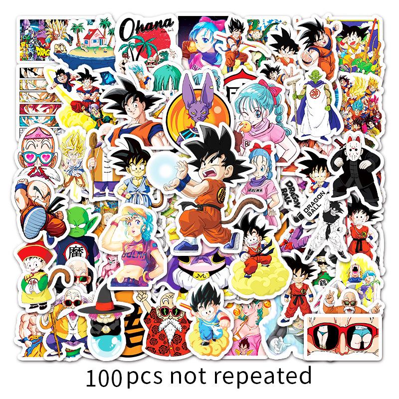 100 Dragon Ball Anime Stickers: Goku Graffiti for Suitcases, Notebooks, Stationery, and DIY Decor
