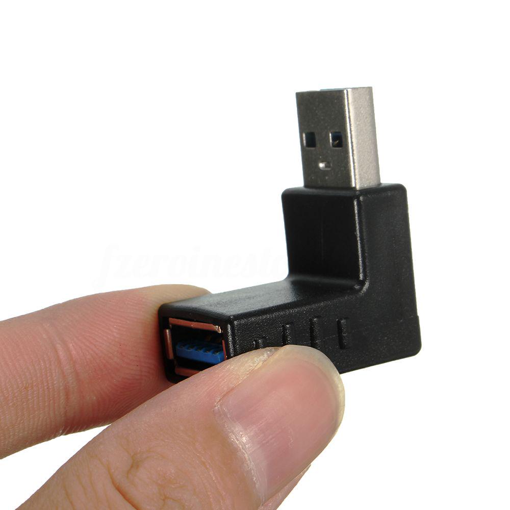 Laptop/PC-Anschluss High Speed Adapter Stecker USB 3.0 Rechts + Links Typ A Stecker auf Buchse