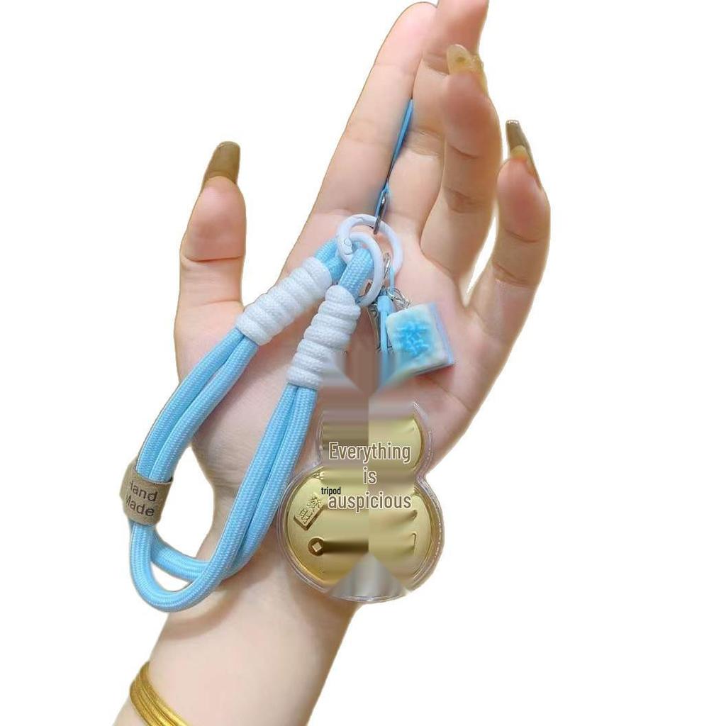 Shuibei 999 Feingold Kürbis Schlüsselanhänger und Handy-Anhänger