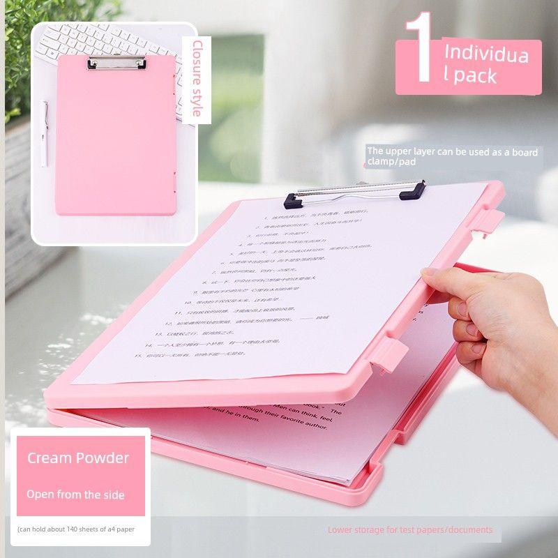 

Multifunctional One-Thing Dual-Use A4 Plate Holder Writing Pad Test Paper Storage File Folder Only for Pupils Organize Fantastic [Cream Powder] Splint + Storage [Side Flip Style]