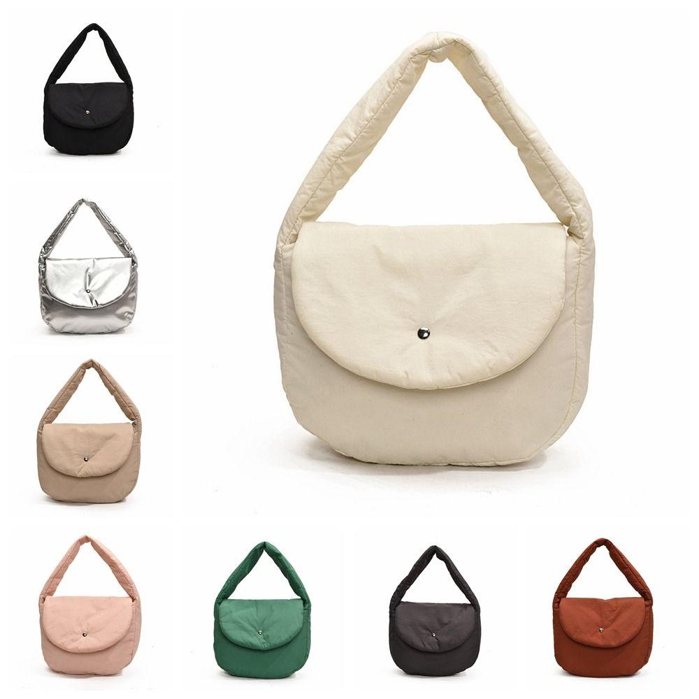 Large Capacity Down Handbag Cloth Winter Underarm Bag Sweet Nylon Shoulder Bag  Office Worker