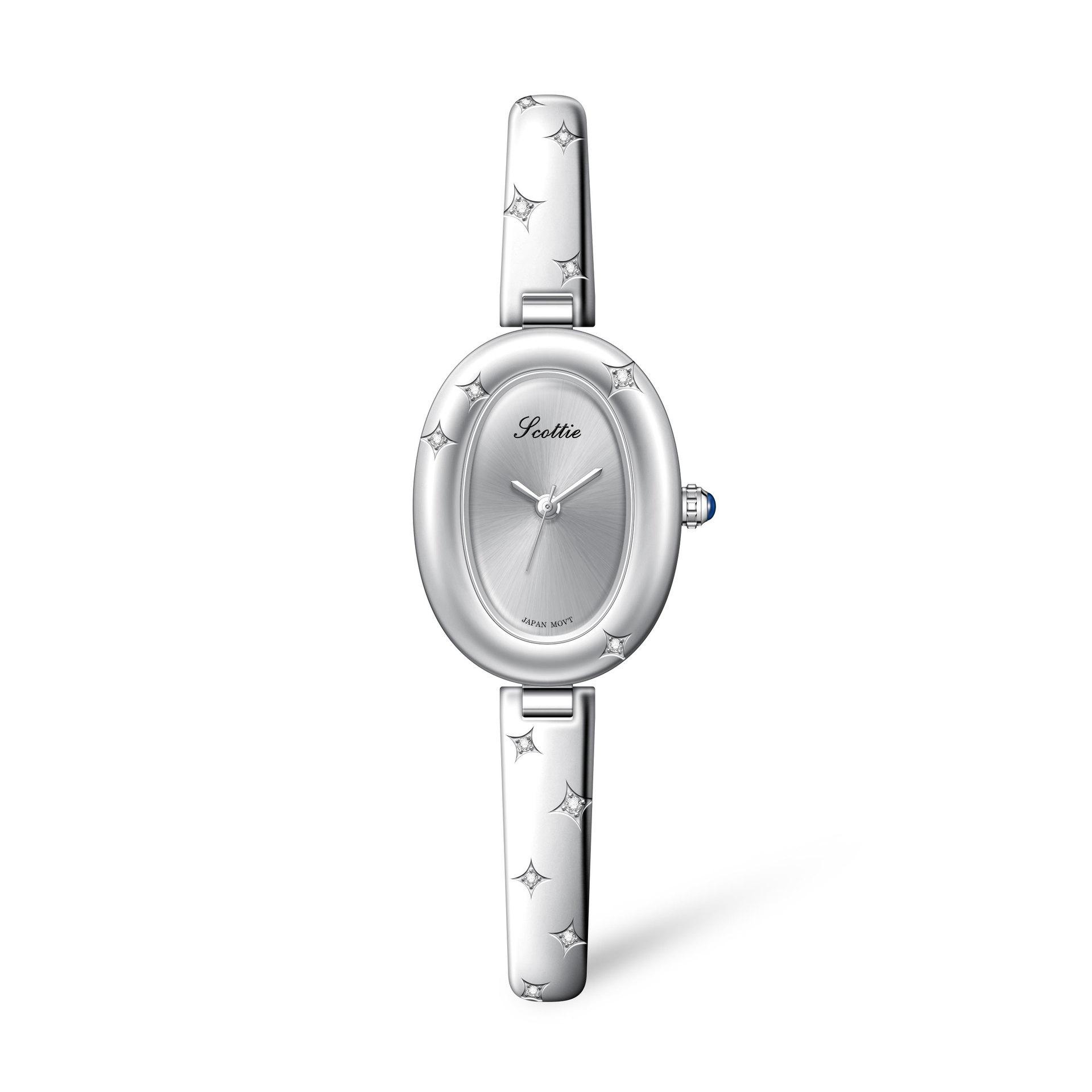 Ovāla Diska Rokas pulkstenis 9780 white