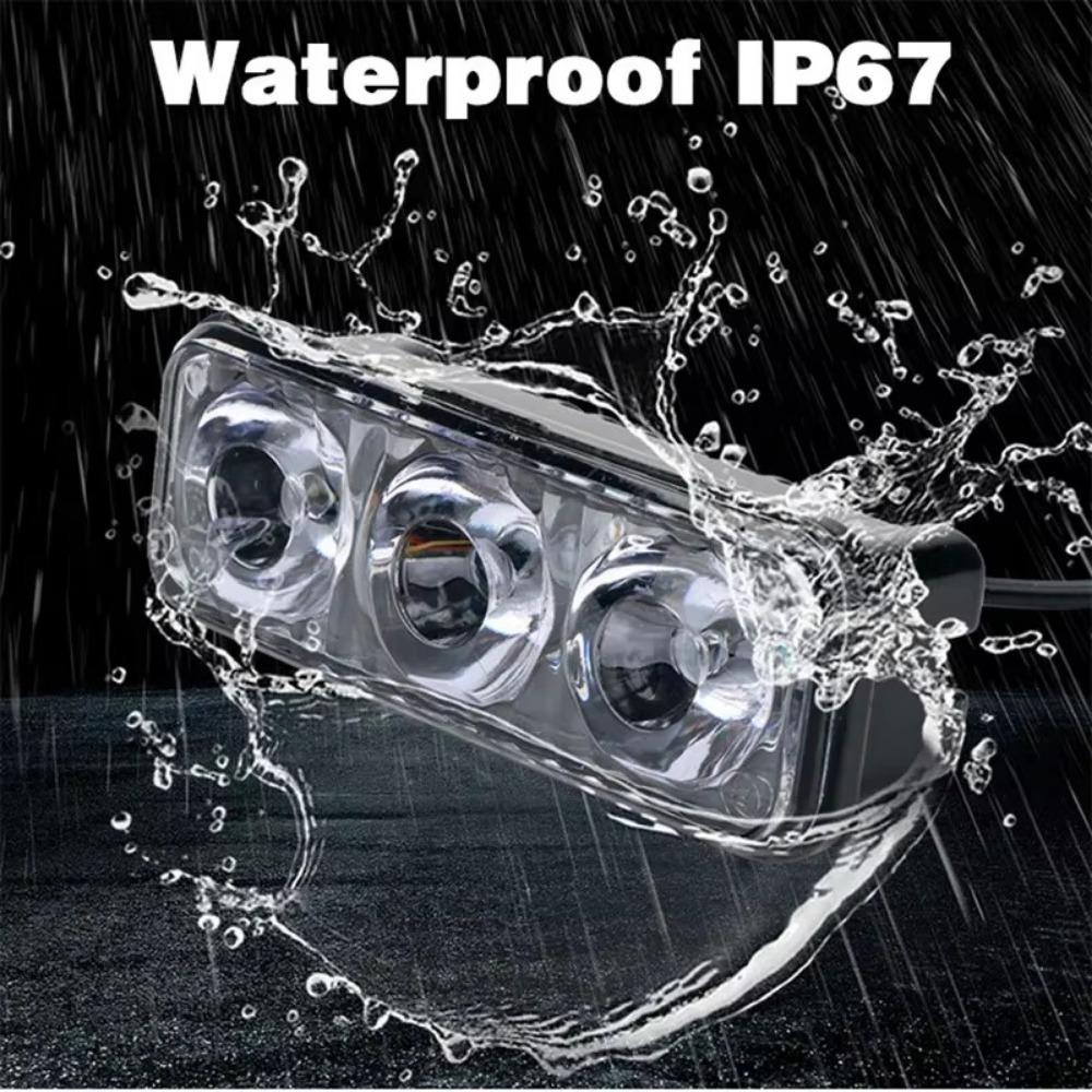 3 LED Daytime Running Light Waterproof IP67 Car Motorcycle DRL Constant/Flash
