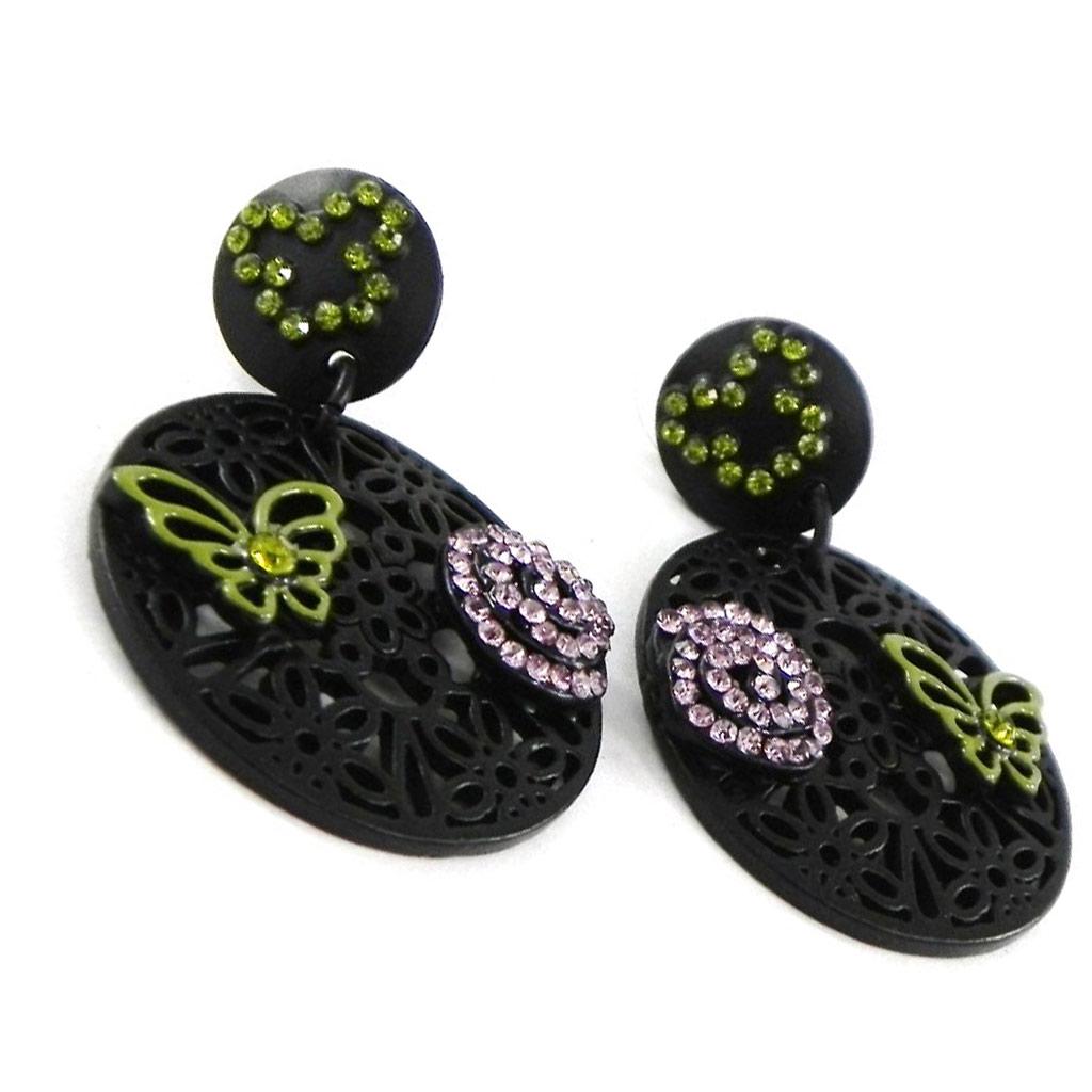 NOA [H8880] - Boucles Créateur 'Carmen' vert rose