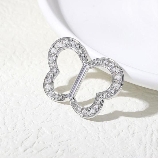 Scarf Buckle Clip for Women Smooth Edges No Snag Silk Ring with Rhinestones Non-Slip