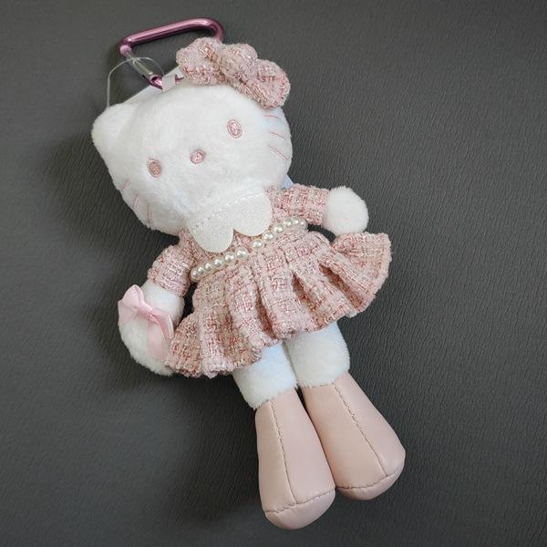 Hello Kitty Series Kawaii Wear Skirt Long Leg Kitty Cat Pendant Stuffed Plush Toy Doll Bag Pendant Keychain Doll Gift