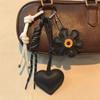 Vintage Flower Heart Keychain Sunflower Bag Hanging Fashion Bag Ornament  Keys