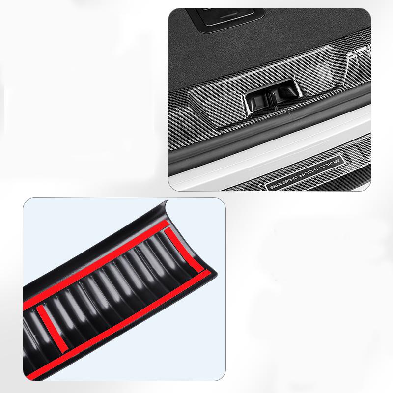 For BYD Seal U Sealion 6 Song Plus 2024 2025 Car Styling Trunk ABS Carbon Fiber Threshold Strip Tailgate Anti Kick Accessories