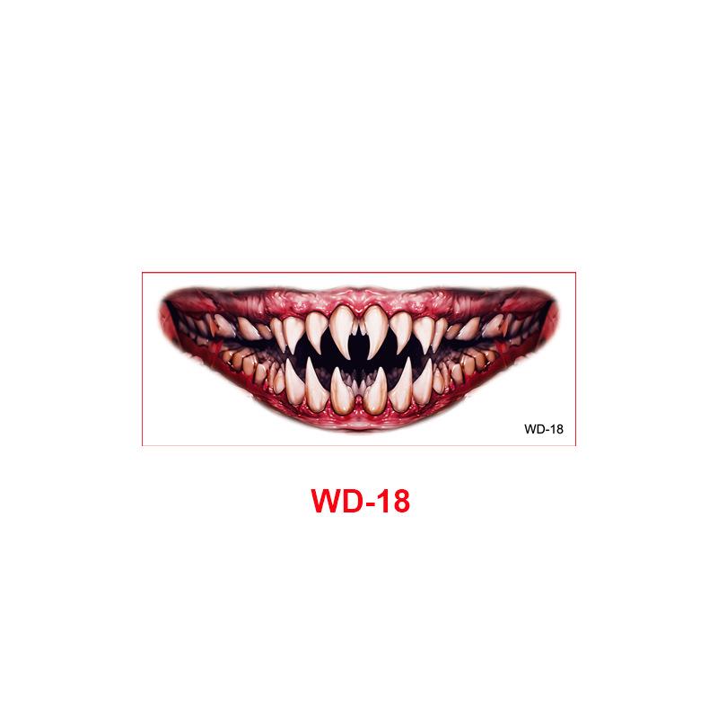 New Halloween Horror Big Mouth Tattoo Sticker Party Party Fun Makeup Thriller DIY Mouth Makeup Sticker