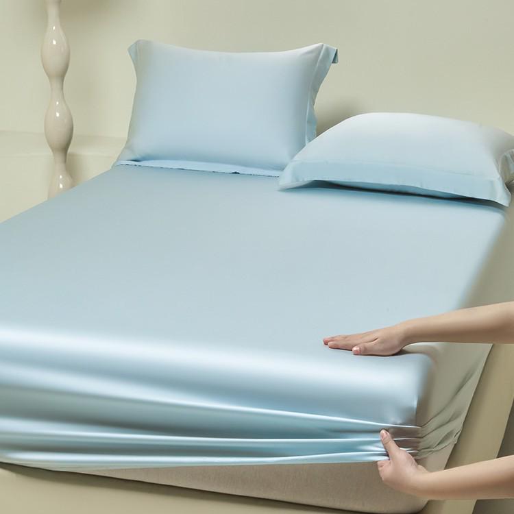 Solid Color 100s Tencel Fitted Sheet Set: Mattress Protector & Enclosed Three-Piece Style