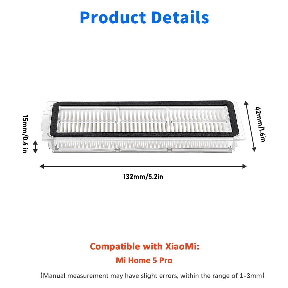Für Xiaomi 5 Pro OV21CN OV21GL Saugwischroboter Wischtuch Staubbeutel HEPA-Filter Seitenbürste Hauptbürste Staubbeutel Ersatzteil