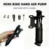 1SET Aluminum Mini Bike Hand Air Pump with Hidden Hose Portable Bicycle Tire Inflator with Mount Bracket Multi Nozzle
