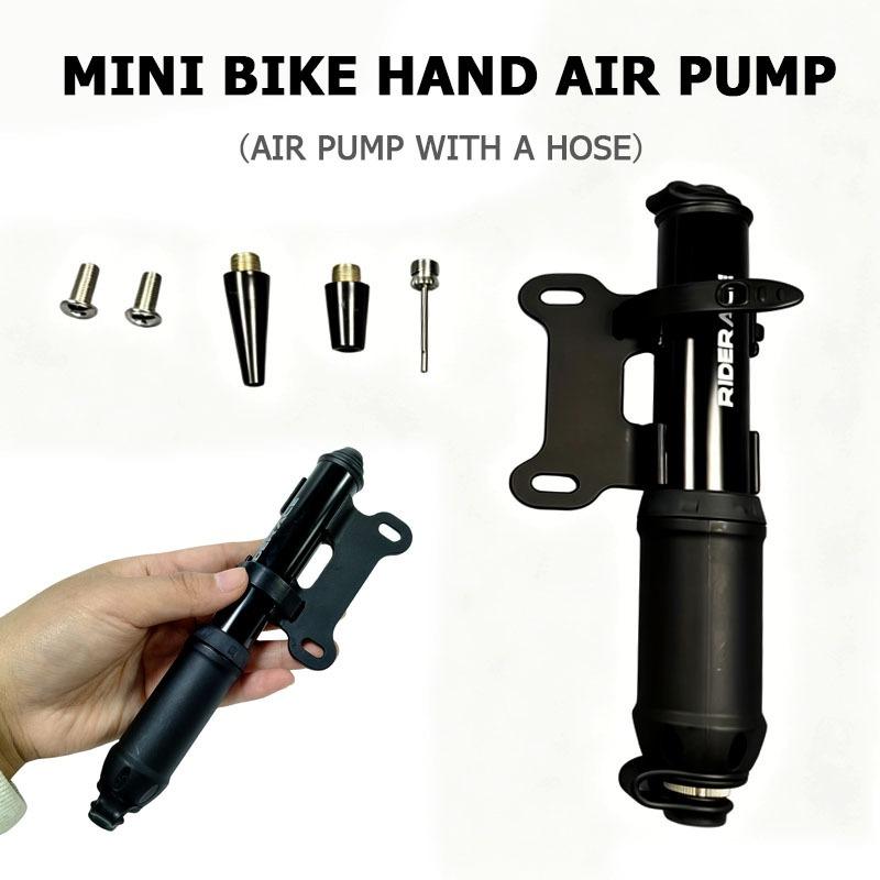 1SET Aluminum Mini Bike Hand Air Pump with Hidden Hose Portable Bicycle Tire Inflator with Mount Bracket Multi Nozzle