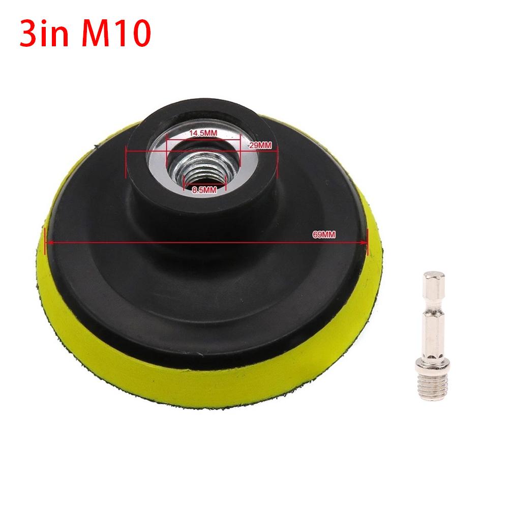 1 XBacking Pad 1 X Drill Adapter 3-7 Inch Backing Pad Polishing Plate With 10 14mm Thread Adapter For Rotary Tool
