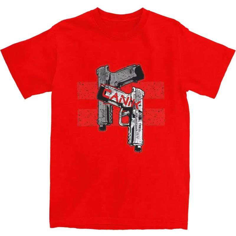 Canik TP9 TP9 Gun Print TShirt Summer Mens 100 Cotton Street Fashion Breathable TShirt Loose ONeck Short Sleeve Top 4XL