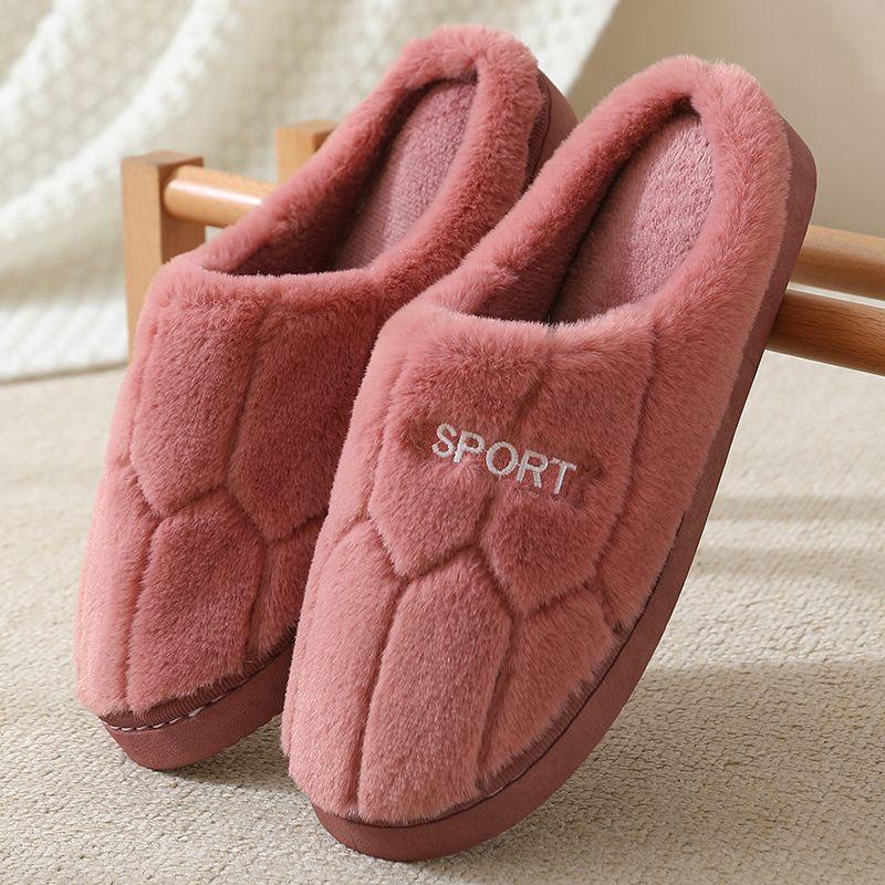 

Женские домашние тапочки, теплые плюшевые домашние тапочки, нескользящие осенне-зимние туфли, мягкие тапочки для спальни 40-41