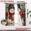Set Of 2 Flat Printing Jit Curtains Without Rod Festive Snowmen Chic Yarn Versatile All Contemporary Made Polyester