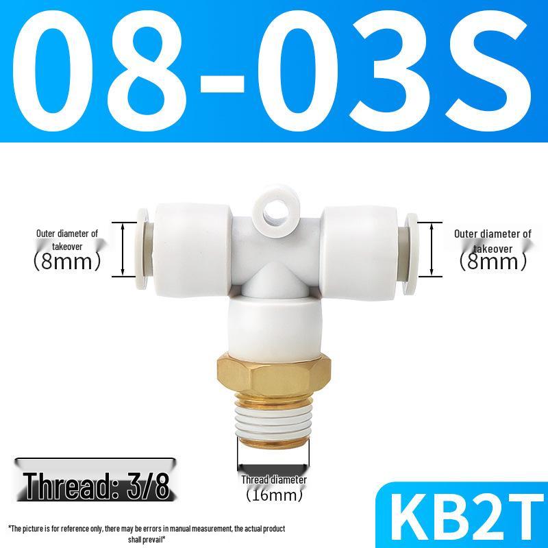SMC KB2T Series Three-Way Male Thread Pneumatic Quick Connector for 4-16mm Air Hose