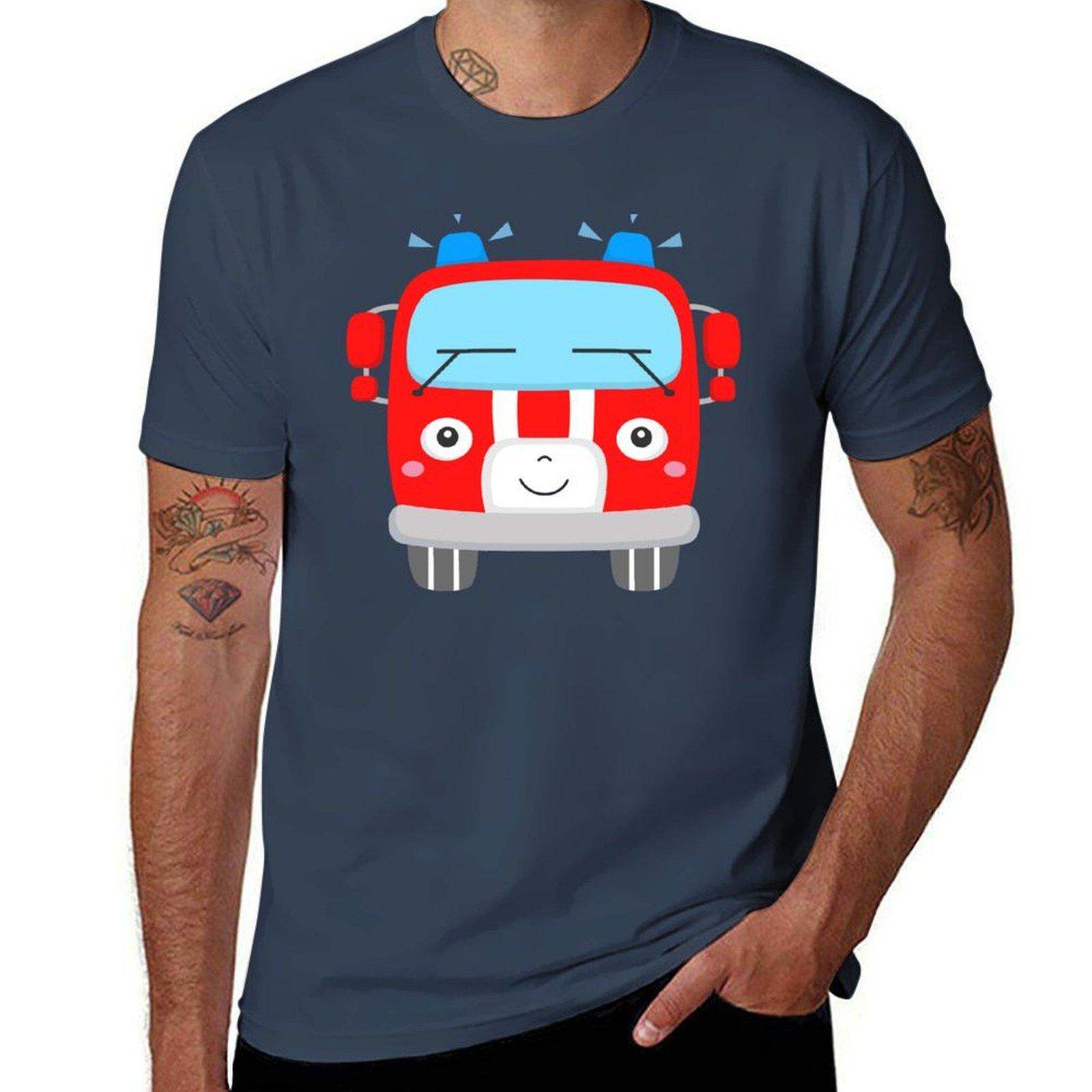 Fire Truck for Kids Toddlers Cute Fire Engine TShirt Holiday Party TShirt for Unisex S