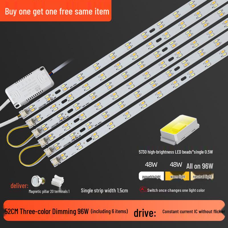 Three-Color LED Strip Light Panel for Living Room Ceiling