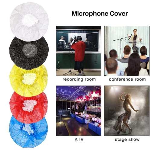 Aqevn 200-Piece Disposable Microphone Covers, Windscreens for Handheld Microphones, KTV Recording, Studio, and Karaoke (Mixed Colors)