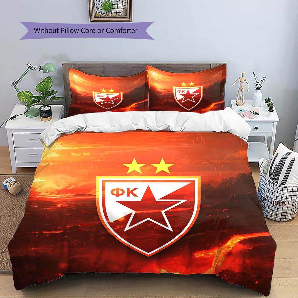 Crvena zvezda Pattern Bedding Quilt Set  Home Decoration  Gift (1 * duvet cover + 2 * pillowcase  without core)